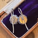 Art Deco Sterling Silver Pearl Drop Earrings