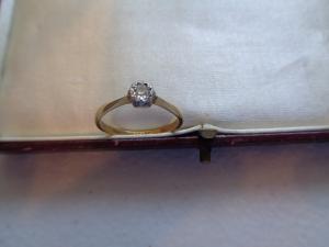 Antique 18ct Gold and Platinum Diamond Ring