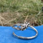 Antique Chinese Sterling Dragon Bypass Bracelet