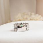Art Deco 3Ct Emerald Diamond Engagement Ring