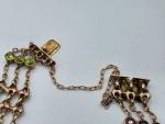 Edwardian 9ct Rose Gold Bracelet with Peridot & Garnets