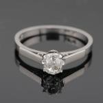 Antique Platinum Old Mine Cut Diamond Ring