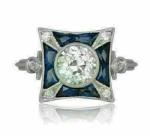 Art Deco 2.50ct Diamond Engagement Ring in 14K Gold