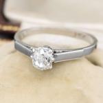 Antique Platinum Old Mine Cut Diamond Ring