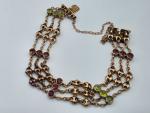 Edwardian 9ct Rose Gold Bracelet with Peridot & Garnets