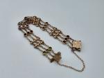 Edwardian 9ct Rose Gold Bracelet with Peridot & Garnets