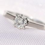 Antique Platinum Old Mine Cut Diamond Ring