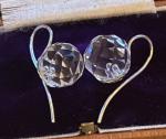 Charming Art Deco Sterling Silver Paste Earrings