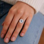 1960s Vintage Platinum Sapphire Diamond Cluster Ring