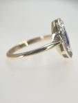 Gold and Platinum Diamond Sapphire Cluster Ring