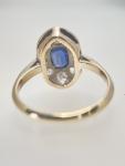 Gold and Platinum Diamond Sapphire Cluster Ring