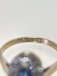 Gold and Platinum Diamond Sapphire Cluster Ring