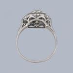 1960s Vintage Platinum Sapphire Diamond Cluster Ring