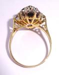 Art Deco 18ct Gold Sapphire Diamond Panel Ring
