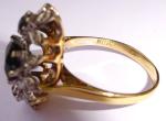 Art Deco 18ct Gold Sapphire Diamond Panel Ring