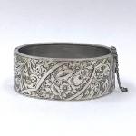 Victorian Hinged Sterling Silver Antique Bangle