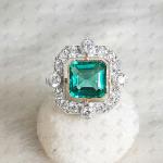 Art Deco 2.5 Ct Emerald Cut Engagement Ring