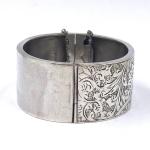 Victorian Hinged Sterling Silver Antique Bangle