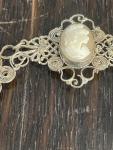 Italian Silver Antique Filigree Cameo Bracelet