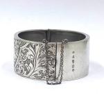 Victorian Hinged Sterling Silver Antique Bangle