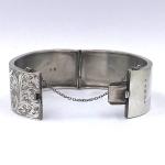 Victorian Hinged Sterling Silver Antique Bangle