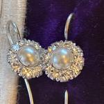 Art Deco Sterling Silver Pearl Drop Earrings