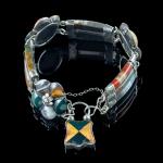 Victorian Scottish Agate Silver Padlock Bracelet