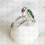 Art Deco 2.5 Ct Emerald Cut Engagement Ring