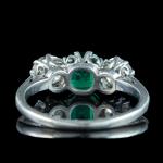 Edwardian Emerald Diamond Trilogy Ring 0.70ct