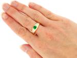 Victorian 22ct Gold Ring with Emerald & Diamond