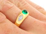Victorian 22ct Gold Ring with Emerald & Diamond