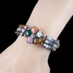 Victorian Scottish Agate Silver Padlock Bracelet