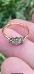 18ct Gold Antique Diamond Trilogy Ring
