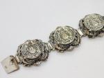 Art Deco 1936 Floral Panel Coin Bracelet