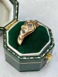 Edwardian 18ct Gold Sapphire Diamond Gypsy Ring