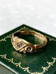 Edwardian 18ct Gold Sapphire Diamond Gypsy Ring