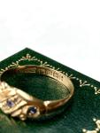 Edwardian 18ct Gold Sapphire Diamond Gypsy Ring