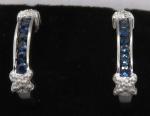 Vintage Art Deco Sterling Silver Sapphire Earrings