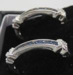Vintage Art Deco Sterling Silver Sapphire Earrings