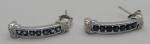 Vintage Art Deco Sterling Silver Sapphire Earrings