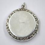 Pink Enamel Silver Locket with Guilloche Design
