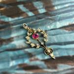 Edwardian Seed Pearl & Pink Glass Pendant