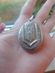Large Hallmarked Silver Etched Antique Locket