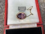Vintage Gold Amethyst Brooch