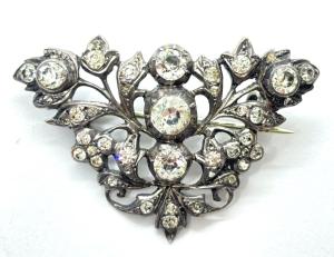 Georgian Silver Floral Paste Brooch