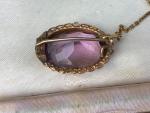Vintage Gold Amethyst Brooch