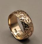Antique 9ct Rose Gold Engraved Band Ring