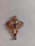 Art Nouveau Amethyst 9ct Gold Pendant