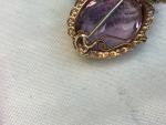 Vintage Gold Amethyst Brooch