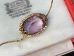 Vintage Gold Amethyst Brooch